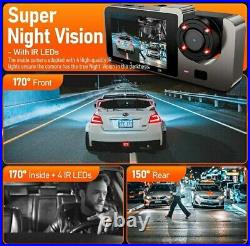 Camara De Automoviles 3 Canales De Salpicadero LCD 2.5 Vision Nocturna Sensor G
