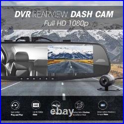 Camara Para Autos 1080P 4.3 Control De Estacionamiento Dash Cam Rearview Mirror