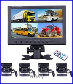 Camecho Backup Truck Camera 9 in 4 Split Monitor with 4 Cameras Front Rear View