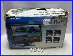 Camecho Backup Truck Camera 9 in 4 Split Monitor with 4 Cameras Front Rear View