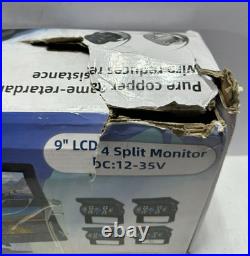 Camecho Backup Truck Camera 9 in 4 Split Monitor with 4 Cameras Front Rear View