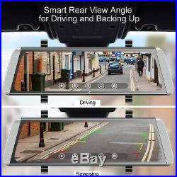 Campark Mirror Dash Cam 10 Backup Camera Video Streaming Rear View Dual Camera