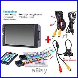 Car 7'' 2Din MP5 MP3 Player Radio Stereo Touch Screen Bluetooth Rear View Camera