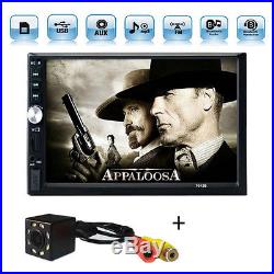 Car 7'' Touch Screen MP5 Player FM Bluetooth Radio Audio Stereo+Rear View Camera