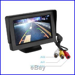 Car Backup Camera Rear View Night Vision Cam & Foldable 4.3 TFT LCD Monitor Kit
