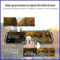 Car DVR 12 Touch Mirror Dual Lens Dash Cam Video Recorder With Rear View Camera
