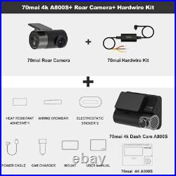 Car DVR Dash Cam 4K A800S ADAS Camera Front And Rear Camera 24H Parking Monitor