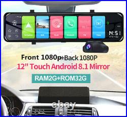 Car Dashboard Dash Cam Wifi GPS DVR View Mirror Video Recorders &FHD Rear Camera