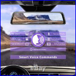 Car Mirror DVR Dual Rear View Camera 12 Full HD 2K Touch Dash Cam Voice Control