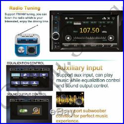 Car Multimedia FM AM Radio DVD CD Player Bluetooth 2Din 6.2'' HD RearView Camera