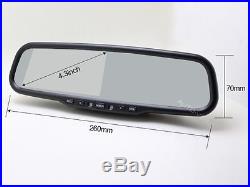 Car Rear View Mirror 4.3'' Screen with G-Sensor + Camera 480 TVL 4 pcs Radar Kit