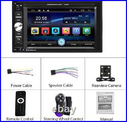 Car Stereo Bluetooth Touch Screen With Remote Backup Reverse Camera USB SD Radio