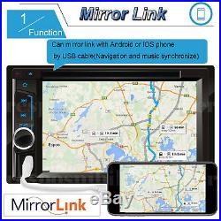 Car Stereo Radio Set Player Hands-free 2Din Rear View Camera Mirror Link For GPS