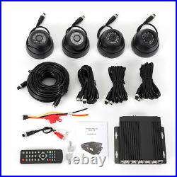 Car Truck Security 4 Channel Rearview Mobile DVR SD Card Recorder + Video Camera