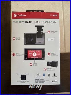 Cobra SC 400D Dual-View Smart Dash Cam with Rear-View Accessory Camera NEW