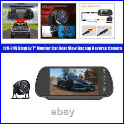 DC12V-24V Digital Display 7 Color LCD Monitor Rear View Backup Reverse Camera