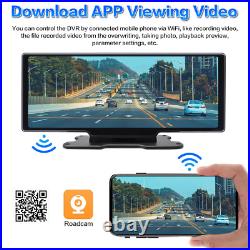 Dash Cam Rear View 10.26'' Monitor Wireless CarPlay Android Auto DVR For Truck