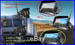 Digital 2 X Wireless Rear View Backup Camera + 7 Split Monitor For RV Truck Bus