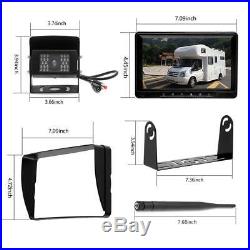 Digital 2 X Wireless Rear View Backup Camera + 7 Split Monitor For RV Truck Bus