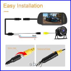 Digital Display Dash Cam 7 Monitor Car Rear View Backup Reverse Camera Kit IP66