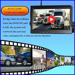 Digital Wireless 10.1 DVR Quad Monitor 2x Reversing Cameras 12-24V RV Truck Van