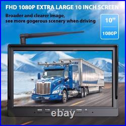 Digital Wireless 10.1 DVR Quad Monitor 2x Reversing Cameras 12-24V RV Truck Van