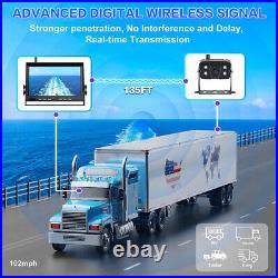 Digital Wireless 10'' Quad Dash Cam 4 AHD Rear View DVR System Semi Truck Bus RV
