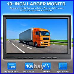 Digital Wireless 10'' Quad Dash Cam 4 AHD Rear View DVR System Semi Truck Bus RV