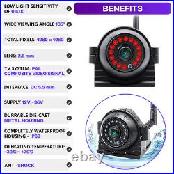 Digital Wireless 10'' Quad Dash Cam 4 AHD Rear View DVR System Semi Truck Bus RV