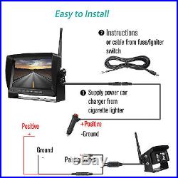 Digital Wireless 7 HD Monitor Backup Camera Rear View System For Truck RV Bus