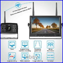 Digital Wireless 7 Monitor Quad Splitscreen 4x Reversing Camera Kit DVR 12V 24V