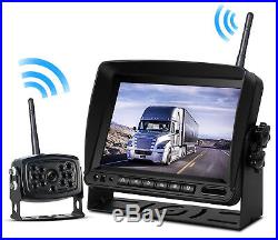 Digital Wireless 7'' Monitor Truck RV Bus Backup Rear View 170° Camera System
