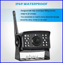 Digital Wireless 7'' Quad DVR Monitor 4x 1080P BSD AI Backup Cameras For Truck