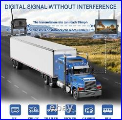 Digital Wireless 7'' Quad DVR Monitor 4x 1080P BSD AI Backup Cameras For Truck