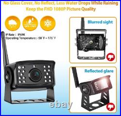 Digital Wireless 7'' Quad DVR Monitor 4x 1080P BSD AI Backup Cameras For Truck