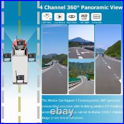 Digital Wireless 7'' Quad DVR Monitor 4x 1080P BSD AI Backup Cameras For Truck