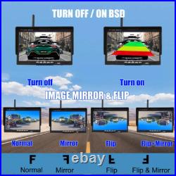 Digital Wireless 7'' display BSD+3x backup rear-view camera for trucks