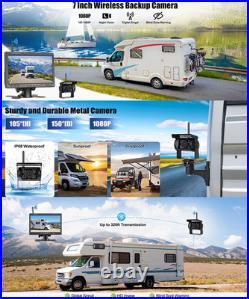 Digital Wireless 7'' display BSD+3x backup rear-view camera for trucks