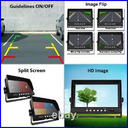 Digital Wireless 9'' Quad Monitor DVR 4x 1080P Rear View Camera Truck Trailer RV