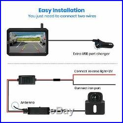Digital Wireless Car Rear View Reverse System 5 LCD Monitor + Backup Camera Kit