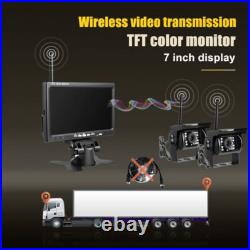 Digital Wireless Dual Rear View Backup Camera 7 Split Monitor for Truck Caravan