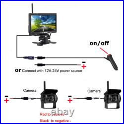 Digital Wireless Dual Rear View Backup Camera 7 Split Monitor for Truck Caravan