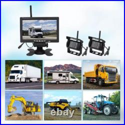 Digital Wireless Dual Rear View Backup Camera 7 Split Monitor for Truck Caravan