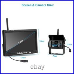 Digital Wireless Dual Rear View Backup Camera 7 Split Monitor for Truck Caravan