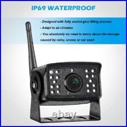 Digital Wireless Rear View Backup Camera 7 Quad DVR Monitor For Truck Caravan