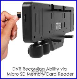 Double DIN Dash Cam 1080P HD 3 Camera Recording DVR Rear View Mirror G Sensor