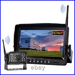 Dual 1080P Digital Wireless Backup Cameras 9 DVR Monitor FHD For Trailer RV Bus