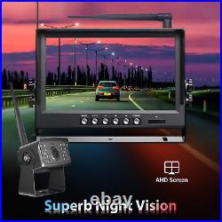 Dual 1080P Digital Wireless Backup Cameras 9 DVR Monitor FHD For Trailer RV Bus