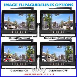 Dual 1080P Digital Wireless Backup Cameras 9 DVR Monitor FHD For Trailer RV Bus