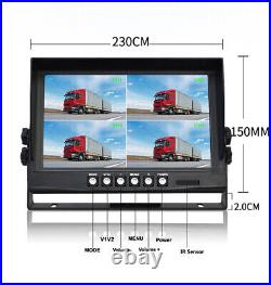 Dual 1080P Digital Wireless Backup Cameras 9 DVR Monitor FHD For Trailer RV Bus